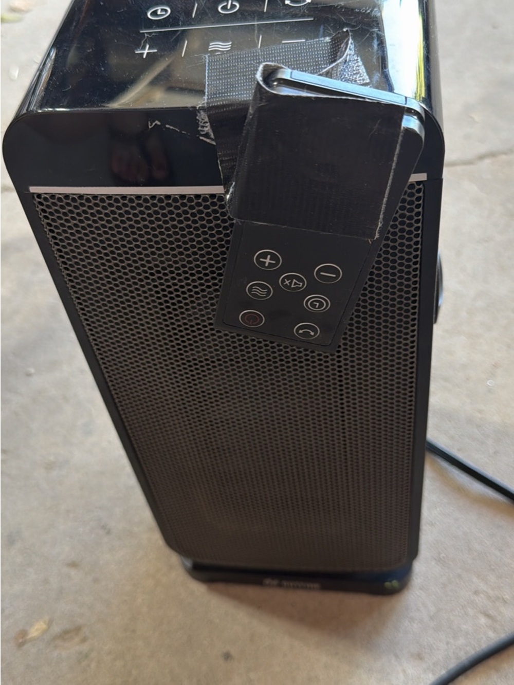 Black Portable Space Heater with Remote